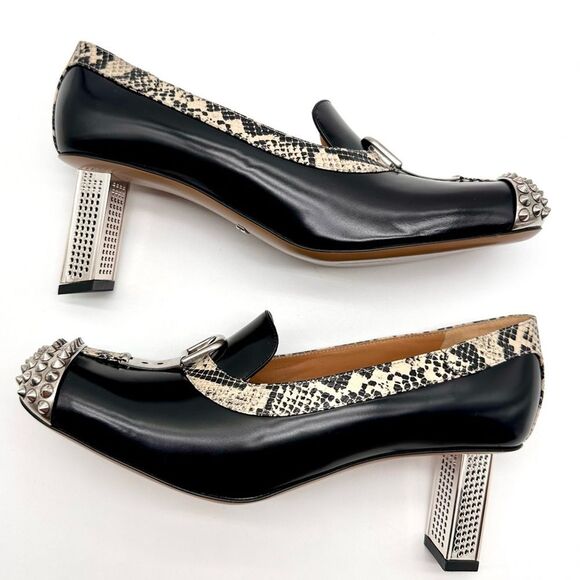 Gucci Spice Lux Python Avana Black and Silver Spiked Metal Heel Pumps EU 39 US9 - Picture 7 of 14